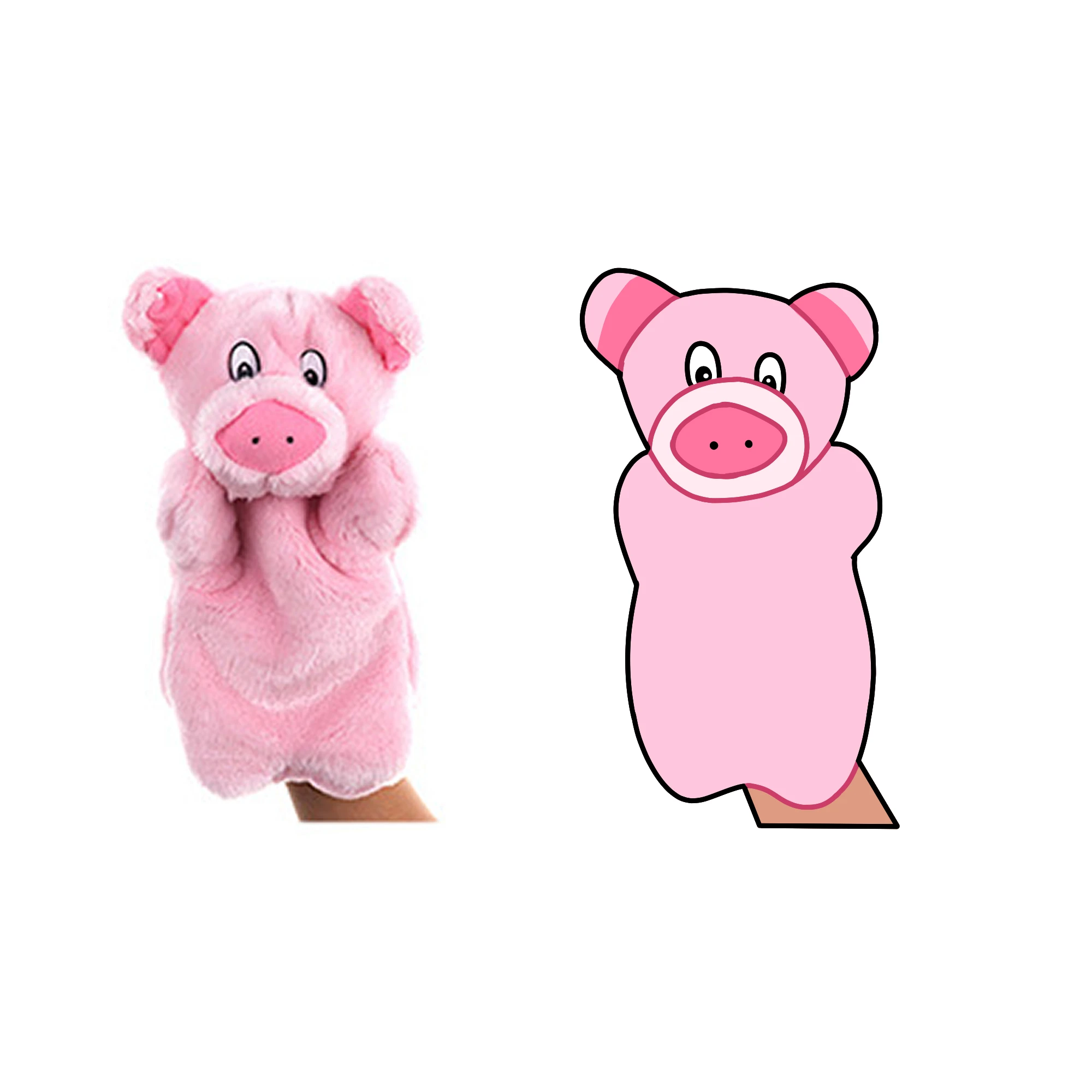 ODM Lovely Soft Plush Animal Hand Puppet Funny Piggy Little Monkey Little Bear Hand Puppet