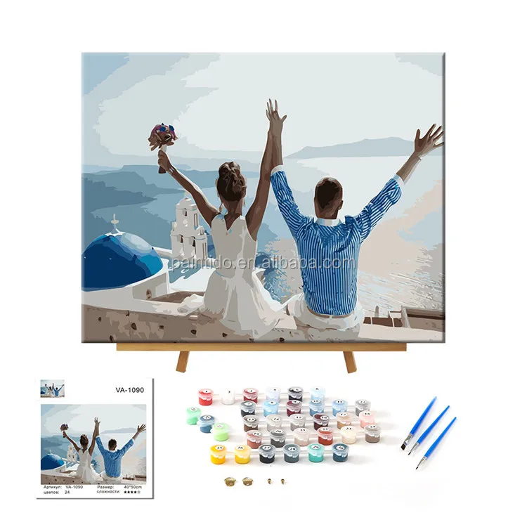 Paintido Newest Modern Angel Girl Painting Handmade Diy Oil Canvas Wall Art Paint By Number