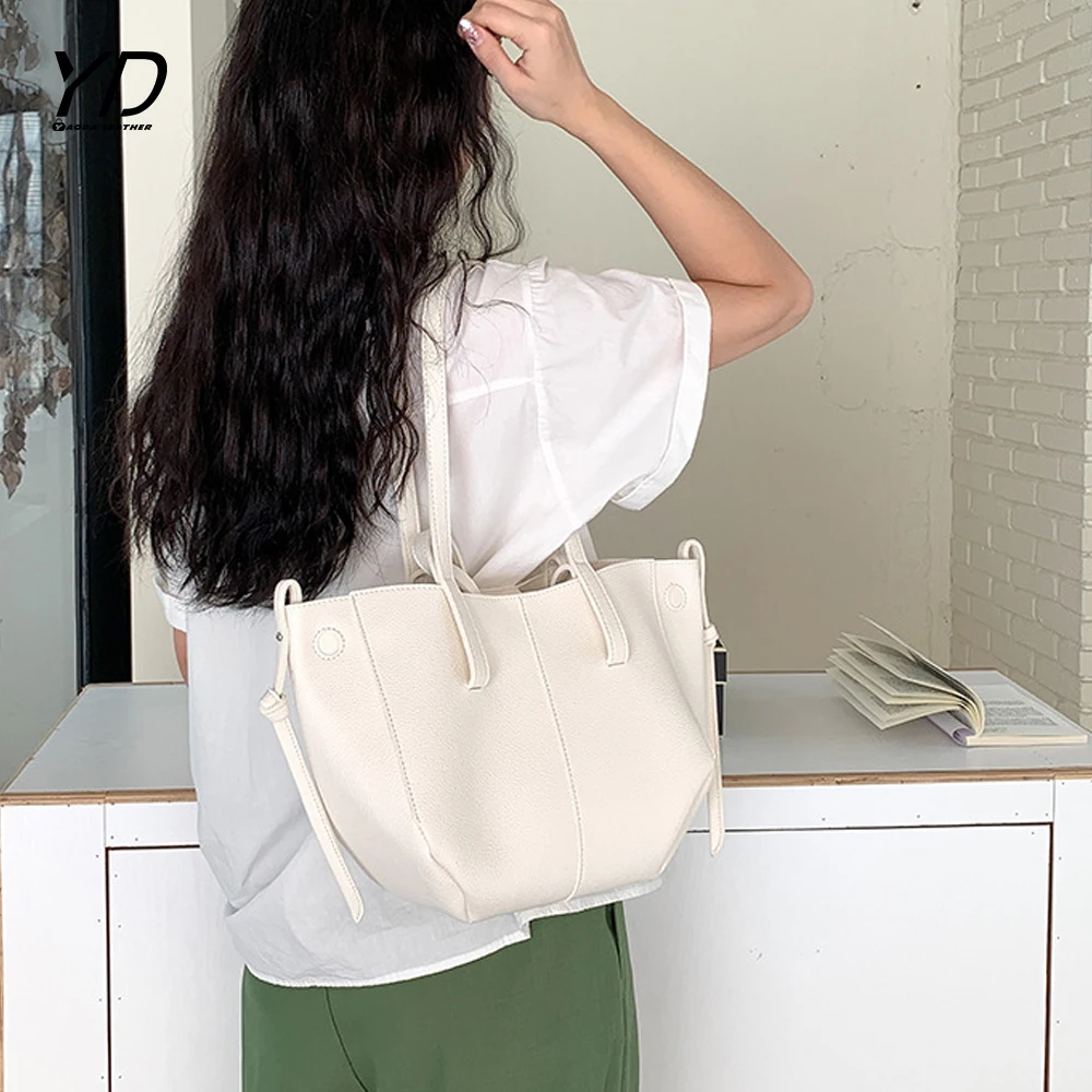 2024 new wholesale soft pu leather shoulder bag fashion trend handbag Large capacity premium tote bag for women