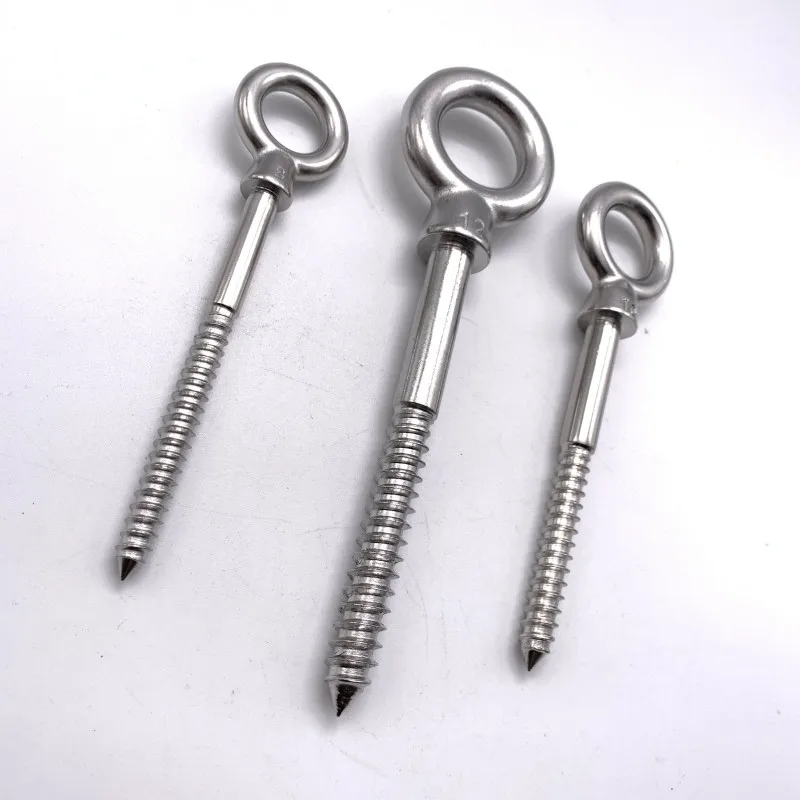M8 M10 Stainless Steel Eye Wood Screw Eye Bolt Screw with Thread For Outdoors