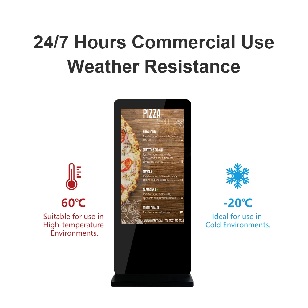 Eye-Catching OEM RK3288 IP65 SDK Odm Customized Android Screen 65 Inch Outdoor Commercial Advertising LCD Touch Kiosk Totem