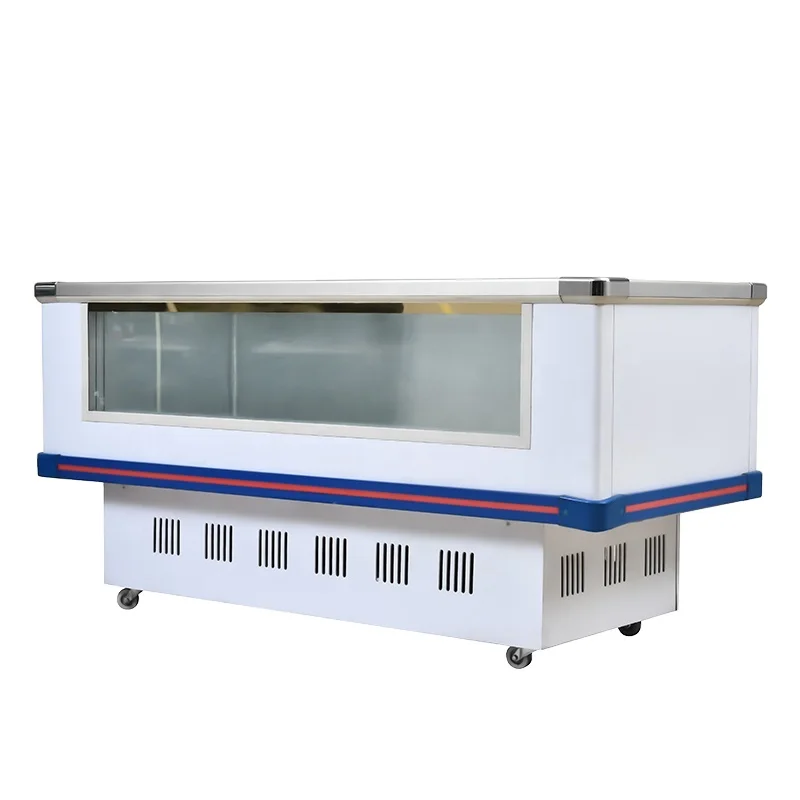 Supermarket combined island Refrigeration Equipment Meat food  fridge display Freezer/deep chest freezer refrigerator
