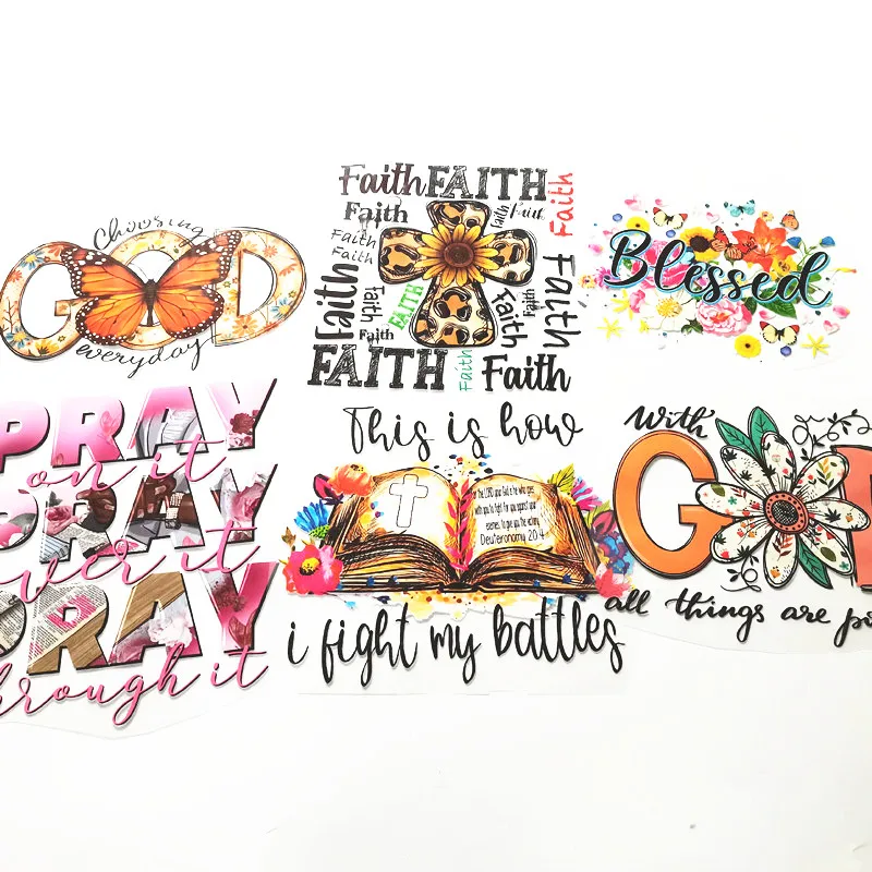 Religious Leopard Jesus Vinyl Heat Press Transfer Designs Sticker Transfers Plastisol Heat Transfers for T-Shirt