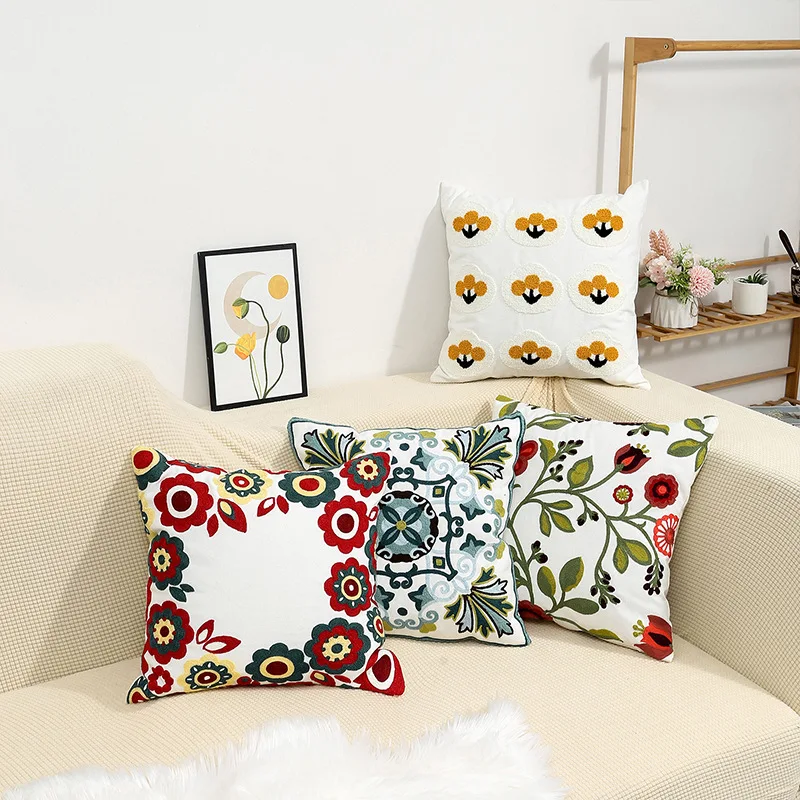 Innermor wholesale throw Sofa Pillow Case Cover Home decorative cotton knitted wool embroidery cushion covers 45x45cm