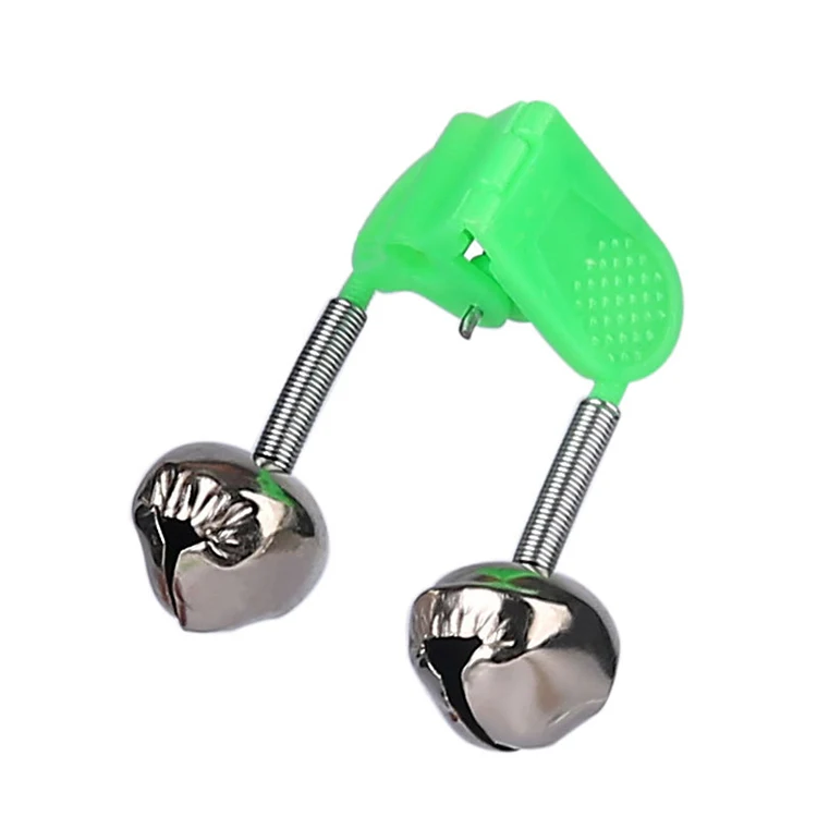 Wholesale 5cm/8g  carp fishing Green ABS Rod Bells Ring Double fishing alarm bell
