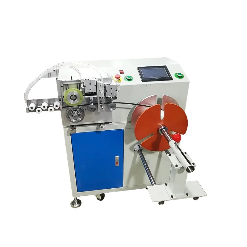 
Wire reel winding machine mirco coil tie automatic meansuring cutting rolling cable rewinding machine English version 