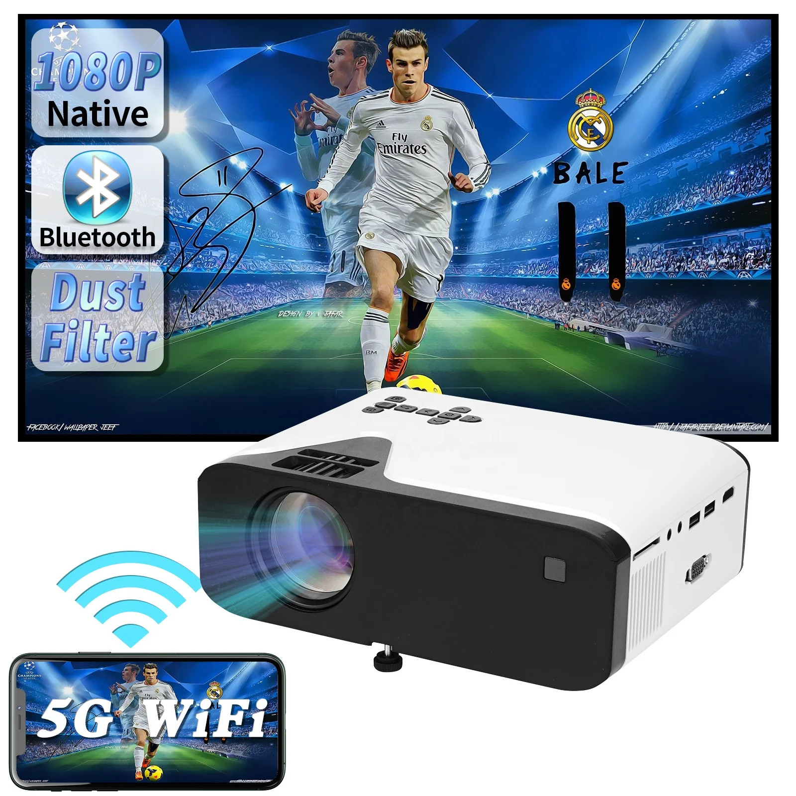 ZAOLIGHTEC OEM/ODM S20 the quietest mini projector full hd pico projector 1080p android native with battery wifi for home beamer