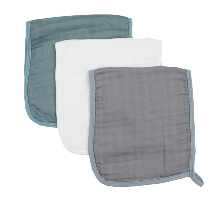 Hot sales large size absorbent soft plain washcloths newborn organic cotton bibs baby bamboo muslin burp cloth