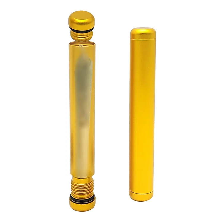 JTX650 Portable Aluminum Alloy Cigar Tube Exquisite Polished Cigar Case Single Pipe Smoking Set Cigar Cover Storage Tube