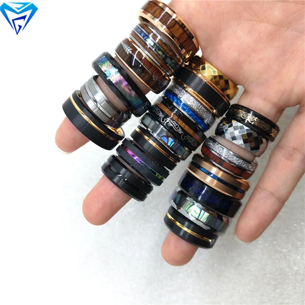 
Latest Simple Ring Set Gold Ring Designs for Boys Girl Engagement Tungsten Wedding Ring 