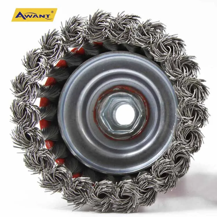 Steel Wire Brushes Cup Wheel 75 mm 3 inch M14 Knotted Twisted Wire Cup Brush for Paint Rust Metal With Nut Hex