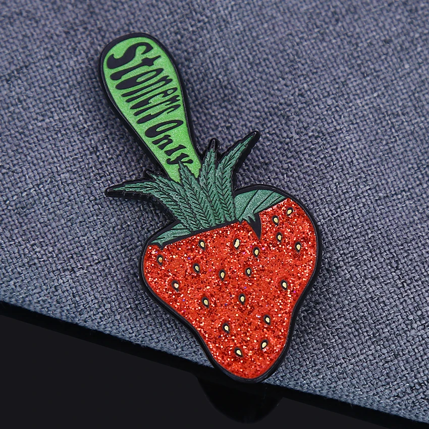Strawberry grapes brooch pin cute fruit hard enamel lapel blank lapel pin
