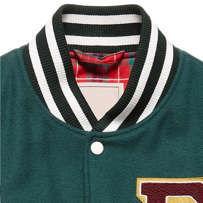 Hot Stylish Streetwear Mens Bomber College Vintage Sweatshirt Custom Patch Baseball Varsity Jacket