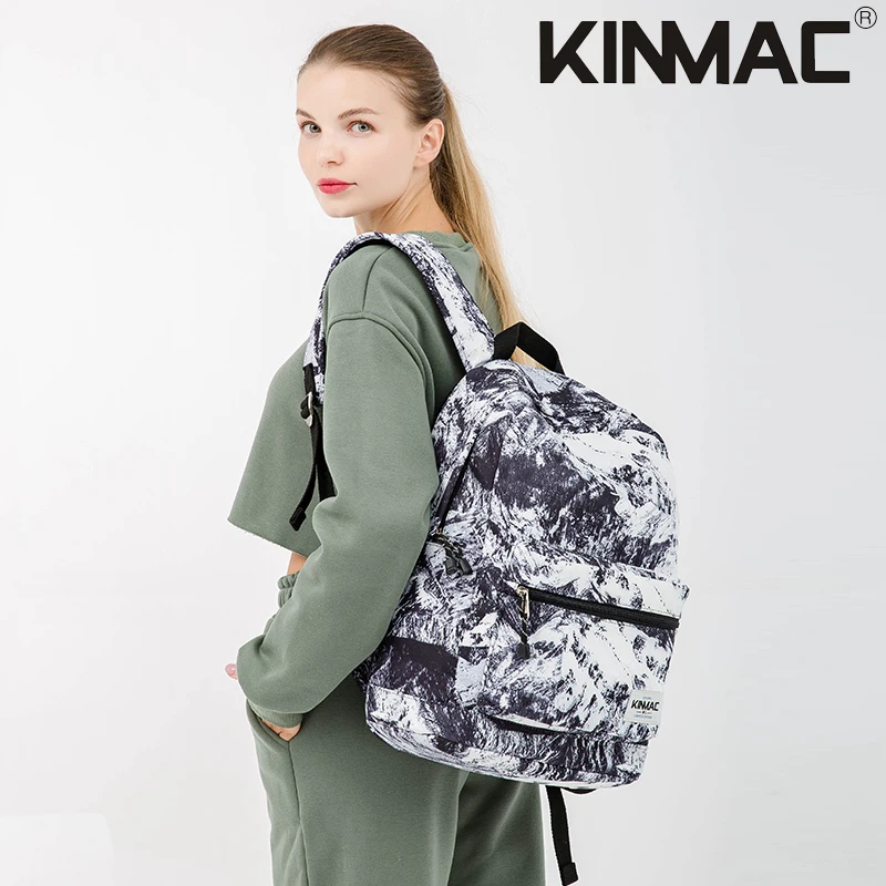 Kinmac Snowy Mountain Waterproof Laptop Backpack with Massage Cushion Straps and USB Charging Port for Laptop Up to 15.6 Inch