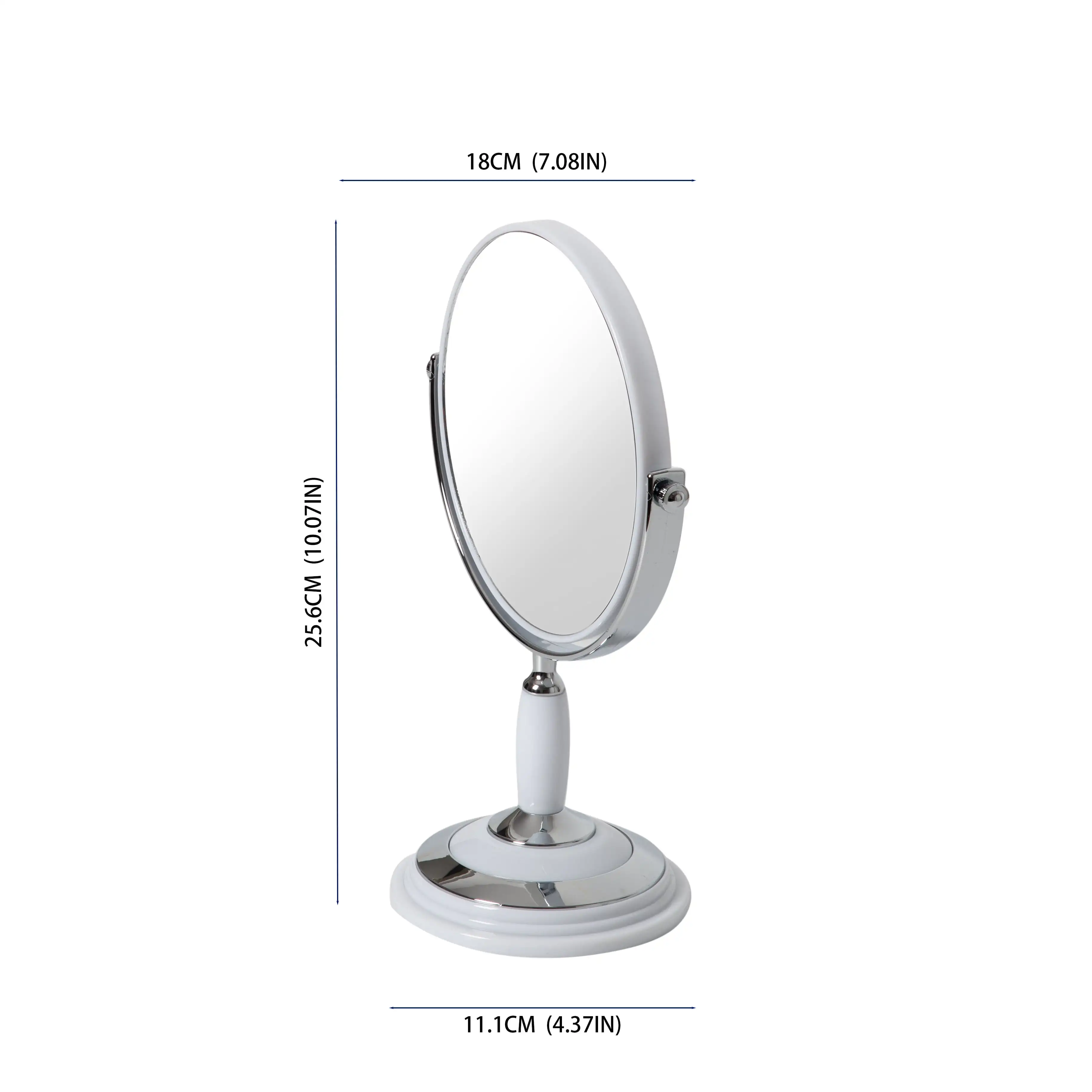 Smart Design 360 Degree Rotation Double Sides Vanity Mirror 1x/3x Magnification Bathroom Round Makeup Mirror