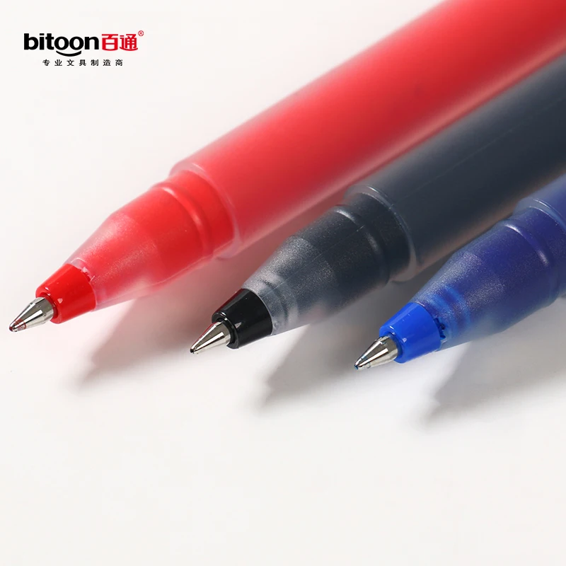 Wholesale Large Capacity 0.5mm Gel Pen with Custom Logo School Supplies in Black Blue Red Colors Cheap Plastic Signature Pen