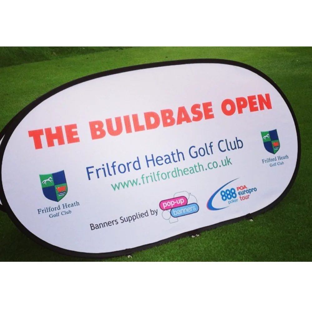 Easy to assemble Oval Side Court Banner Custom Designed Pop Up A Frame Banner for Advertising