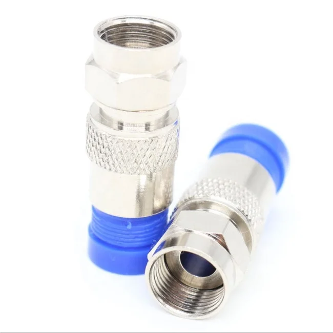 75ohm waterproof brass compression rg6 rg59 F connector