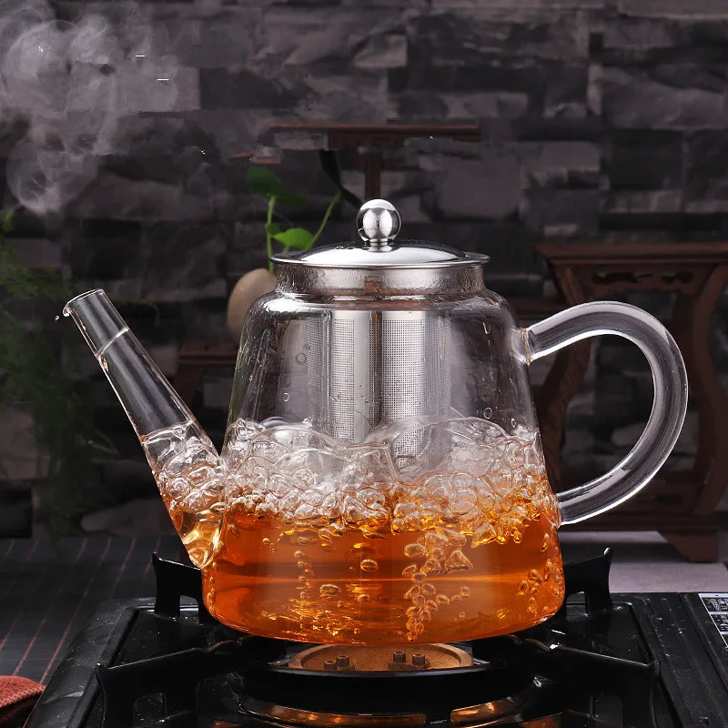 25oz Eco-Friendly Borosilicate Glass Teapot Set High Handmade Coffee Maker Infuser Modern Design Brewing Loose Leaf Tea Modern
