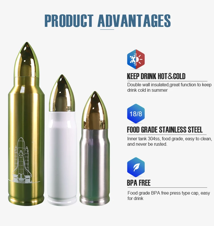 Wholesale 32 oz double wall insulated 500ml bullet tumbler sublimation