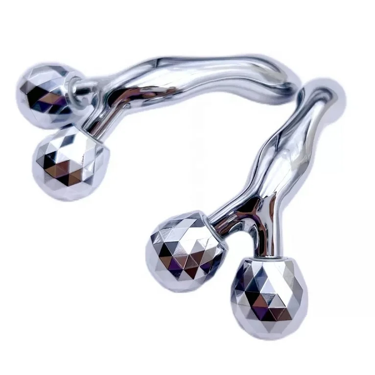 Factory Price 3D Facial Massage Roller Metal Skin Tightening Silver Face Roller Massager