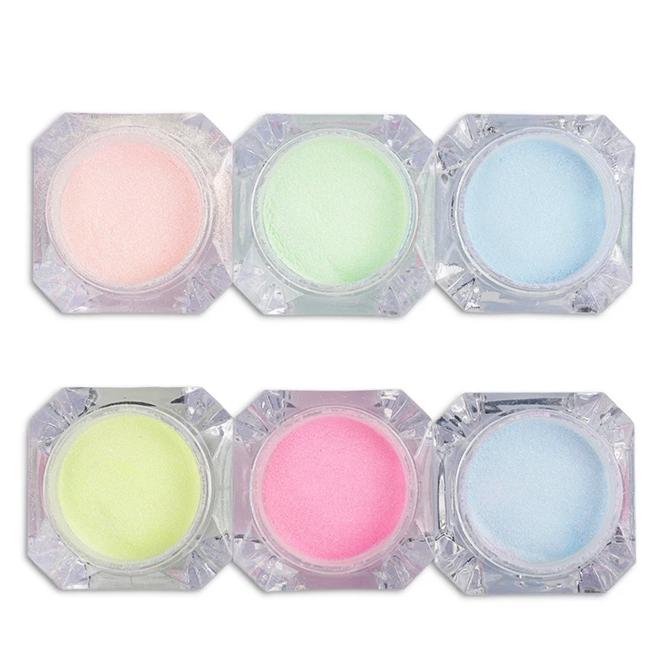 Non-Toxic Diamond Powder For Nails Fashionable Nail Powder Pigment Beautiful Glow Colored Aurora Powder Nails