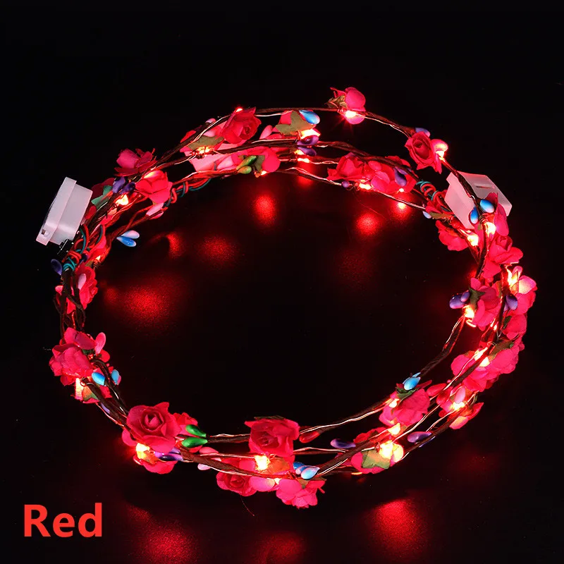 Flashing flower crown headbands party women hair accessories Led garland for party festival