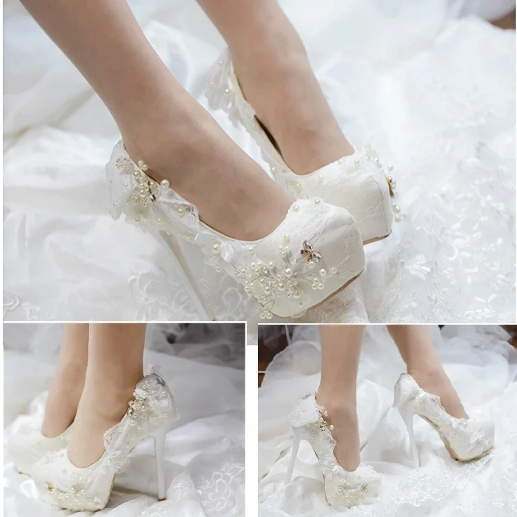 Elegant Floral Pointed Toe Block Heels Suede Woman Ladies Platform Pumps Wedding Party Shoes