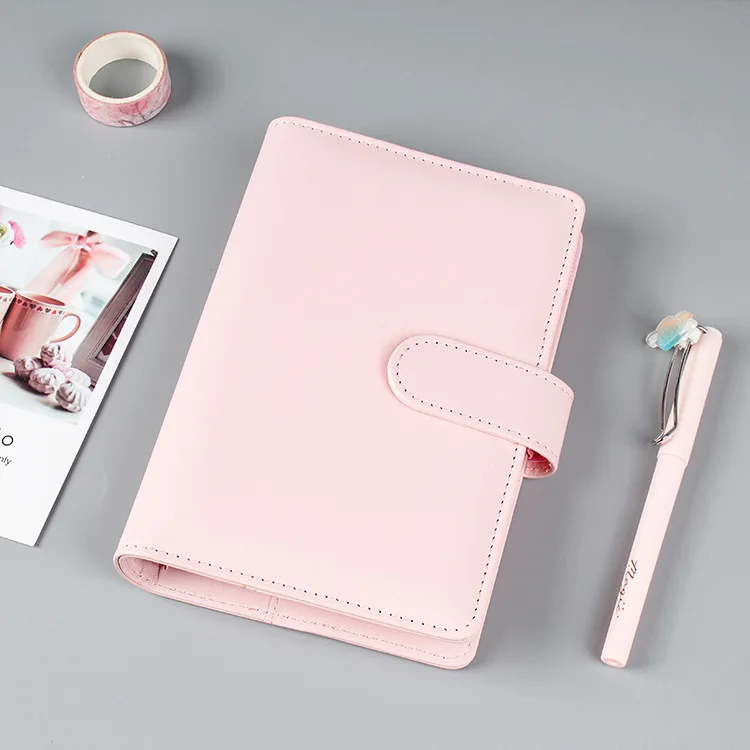Manufacturer custom PU imitation leather notebook Korean loose-leaf notebook business Macaron notepad