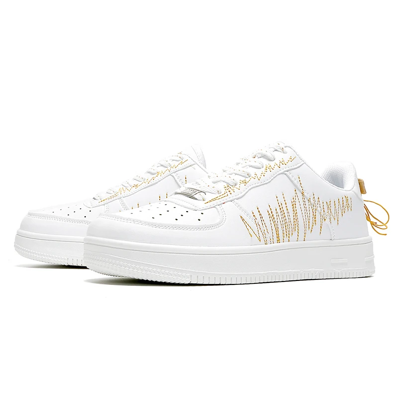 World-Win Custom Genuine Leather Shoes Unisex Amazon supplier low Moq custom logo brand fashion Air sneakers  for men