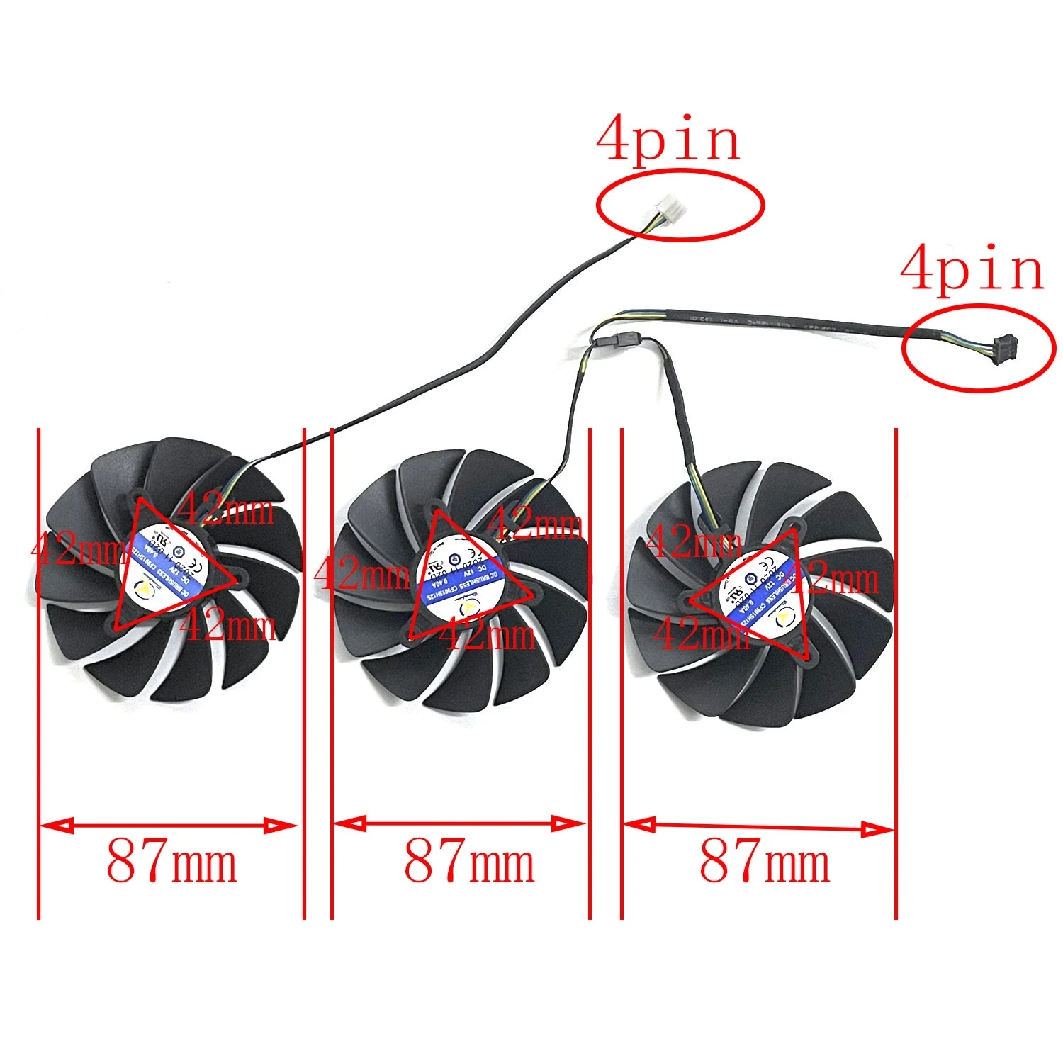 87MM 4PIN GA92S2U CF9015H12S RTX3090 GPU FAN For ZOTAC GAMING GEFORCE RTX 3070TI 3080 3080TI 3090 AMP Video Card Cooling Fan