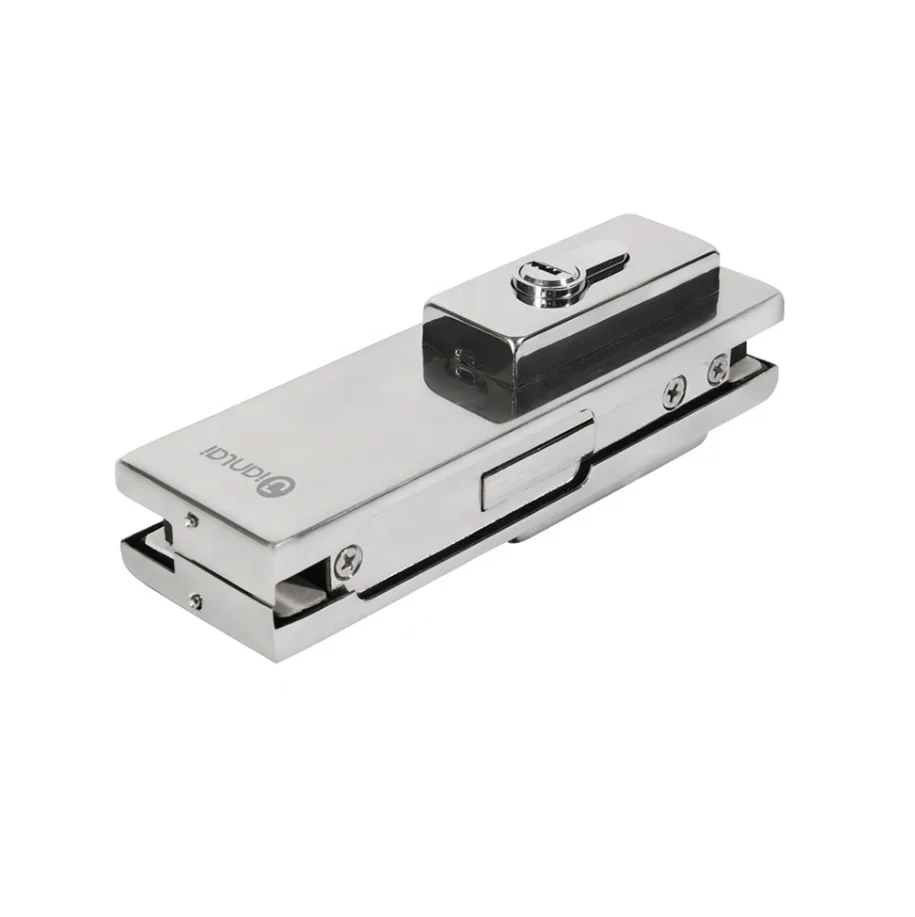Modern Design Glass Door Lock Patch Fitting Durable Bottom Patch Lock Glass Door Accessory Stainless Steel and Aluminum Alloy