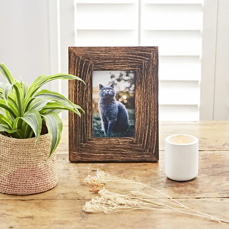 Natural Solid Oak Picture Frame Classic Wooden Photo Frame Wall Hanging Display Home Decor 21x30 30x40 40x50 50x70 cm