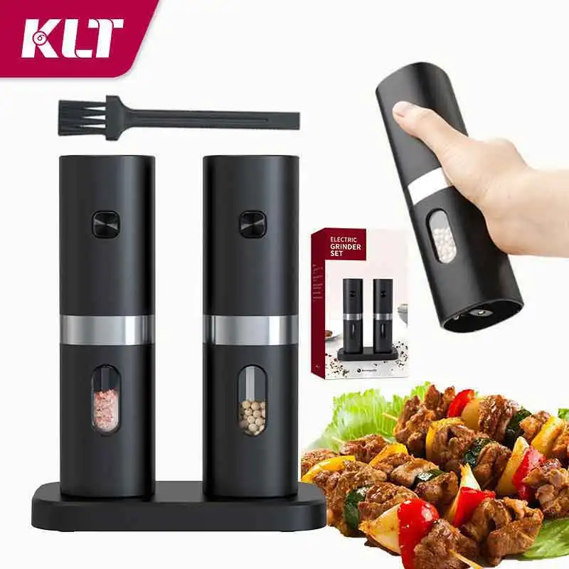 2023 HOT-Selling Rechargeable Automatic Electric ABS Plastic Salt and Pepper Grinder Mill Set