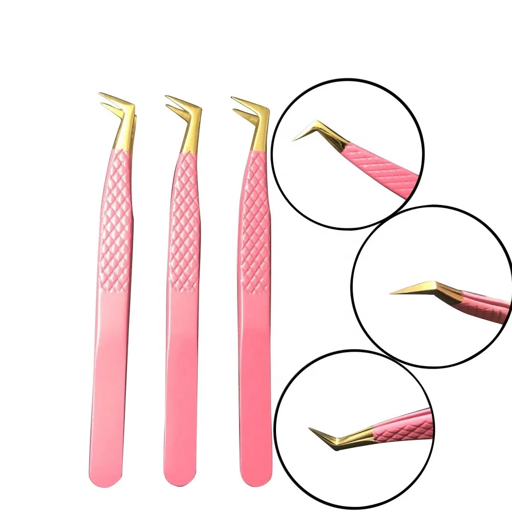 Пинцет для наращивания ресниц, набор для увеличения объема ресниц, алмазный пинцет для фирменной торговой марки Las Vetus, 90 градусов