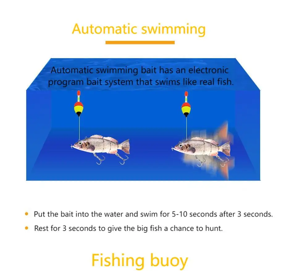 New 10/13.5cm Fishing Bait Auto Swimming Luress 4-segment Wobblers Outdoor Sport Swimbait Fishing Lure Usb Rechargeable