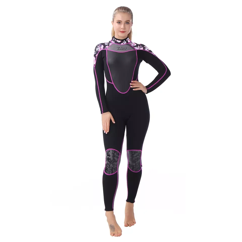 3mm For Neoprene Wetsuit Women Girls Fullbody Keep WarmPrinted Diving Snorkeling Suit
