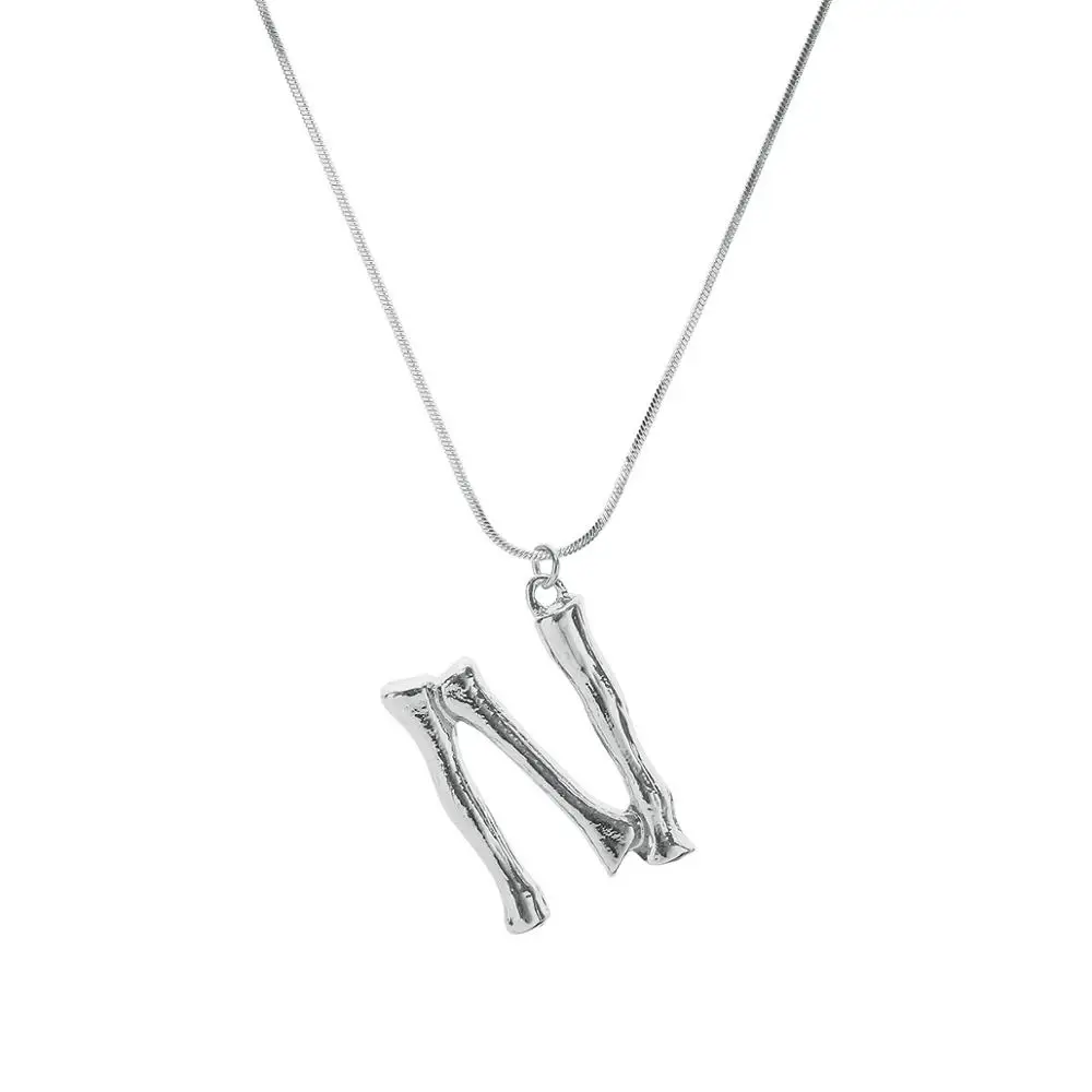 Ruigang 26 A B C D E F G H I J K L M N O P Q R S T U V W Y X Sterling Silver Plated Letter Initial Alphabet Necklace