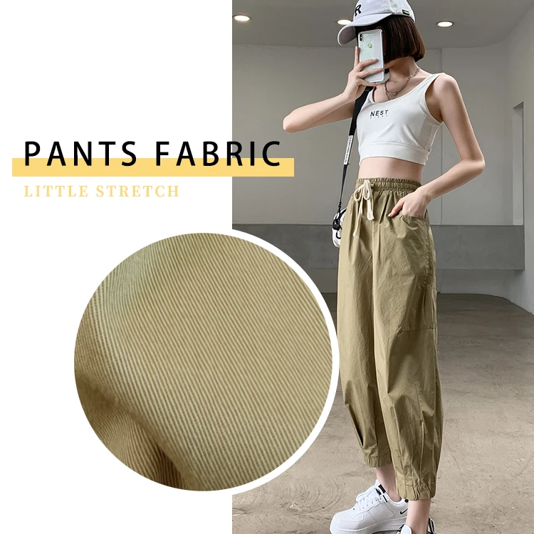 Summer 150gsm High Density Imitation Twill Thin fabric cotton woven dyed fabric for pants and trousers