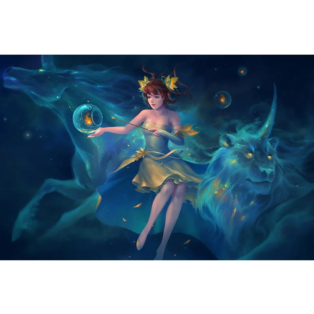 5D DIY Diamond Painting Girl and Lion Diamond Mosaic Picture of Rhinestones Diamond Embroidery Cross Stitch Home Decor Gift