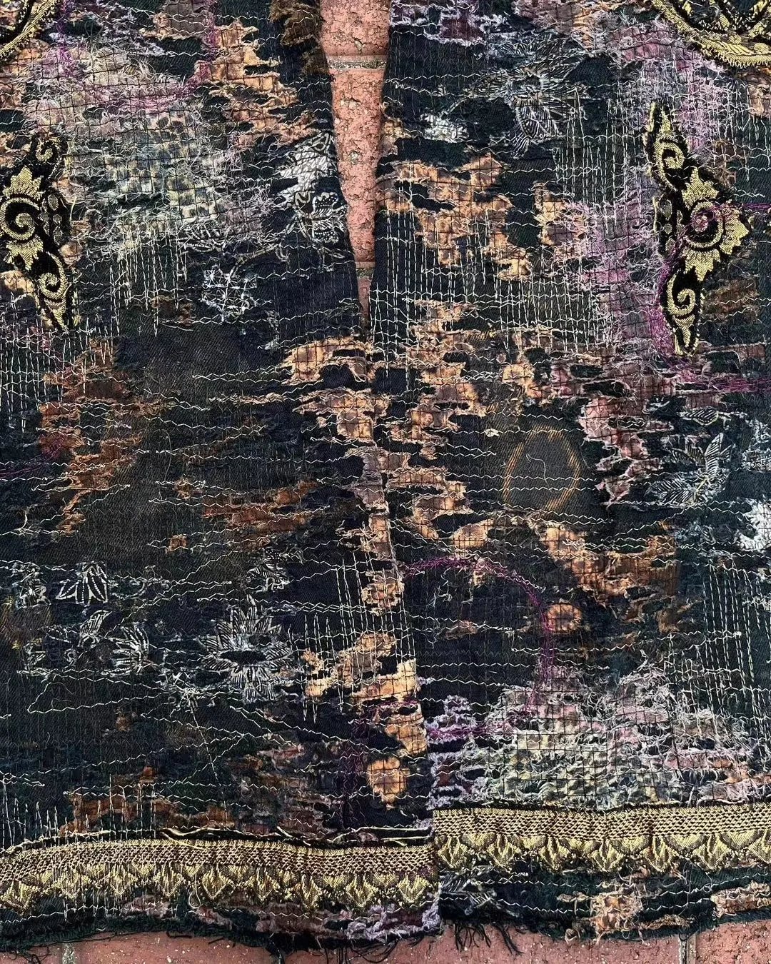 Zhuoyang garment BORO denim jeans bandana patchwork jeans  Customized brand logo denim pants distressed bandana jeans