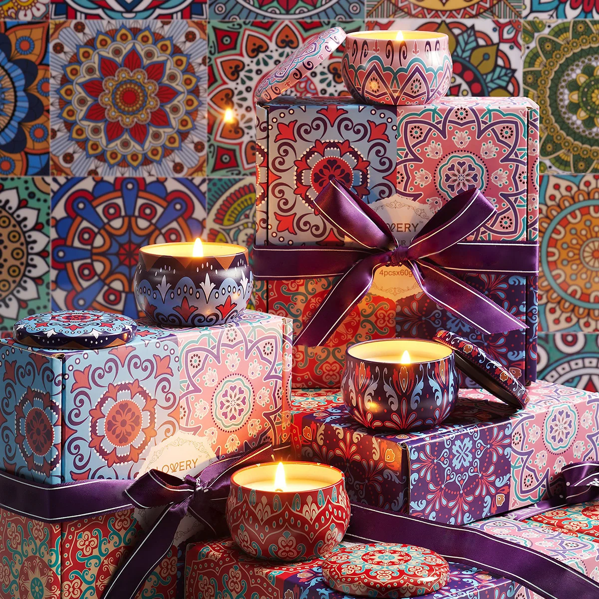 Elegant Customized Multi-Colored Scented Candle for Home Spa Evening Meditation Bedroom Ambiance for Christmas and Easter