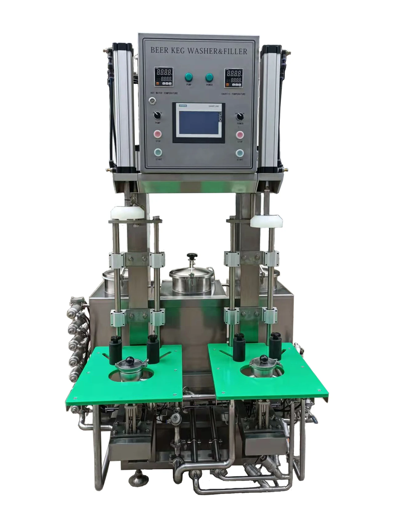 semi automatic beer keg washing and filling combine machine 2 heads