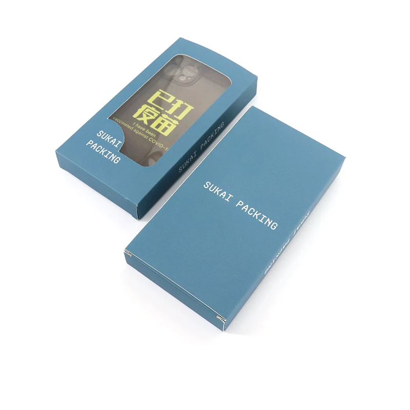 Eco Friendly Card Box Mobile Case Out Package Paper Boxes Retail Luxury Universal Cellphone Case Packaging Box With Clear Window
