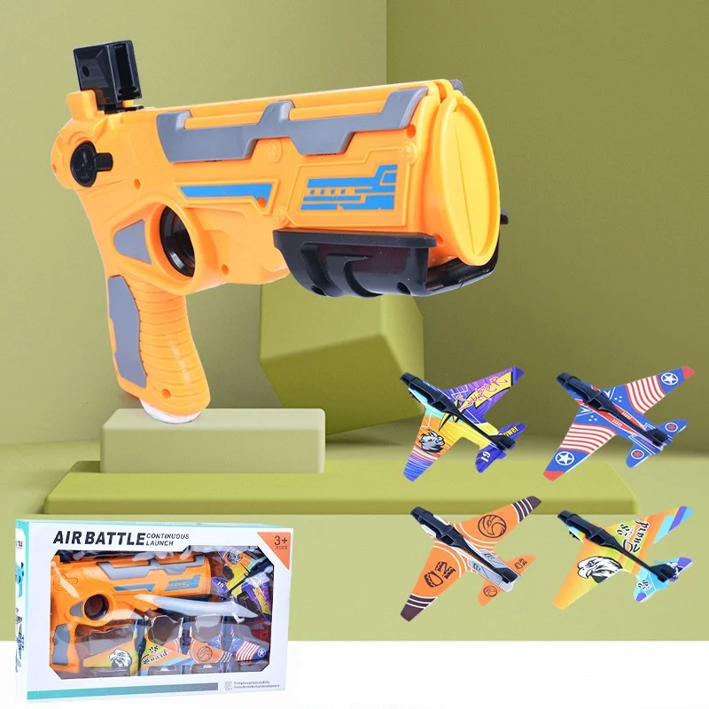 Airplane Launcher Toy Catapult Aircrafts Gun Shooting Games Outdoor Sport Activity Kids Toddlers