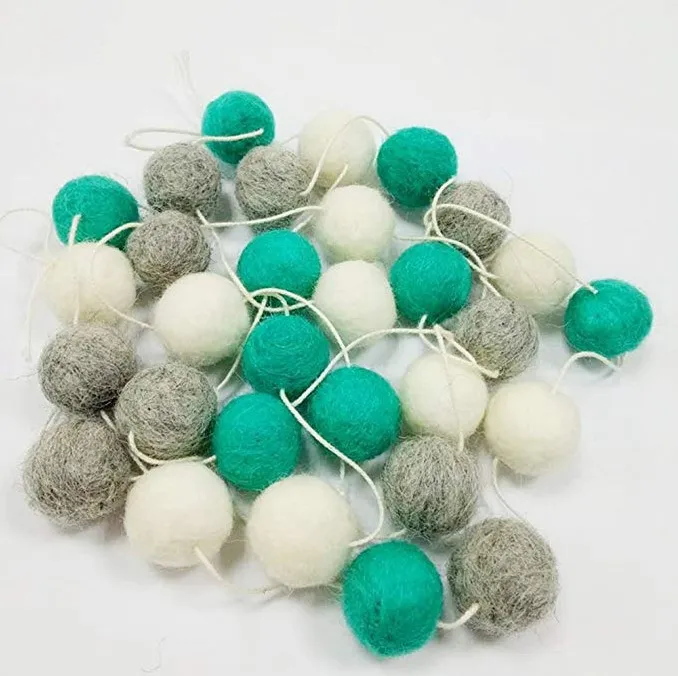 Colors Wool Felt Ball Pom Pom Garland for Christmas Tree Garland