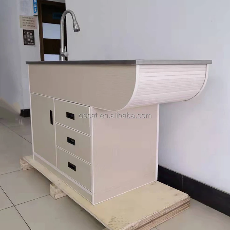 OSCAT  Good Price 304 Stainless Steel Veterinary Surgery Table Veterinary Equipment Vet Disposal Table For Clinic
