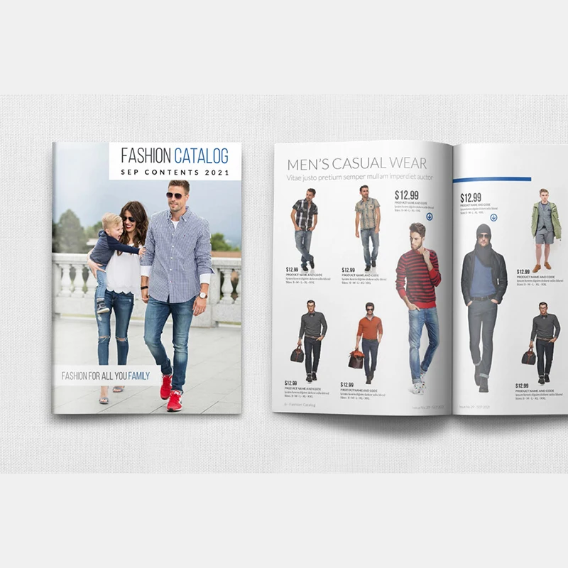 Custom Saddle Stich Staple Binding Catalog Matt Finish Brochure Booklet