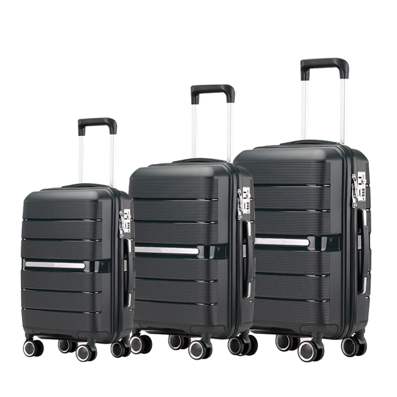 Fashionable Classic High Grade PP 3 Pieces Set 20/24/28 Inch Baggage Wholesale Suitcase Travel Trolley Luggage