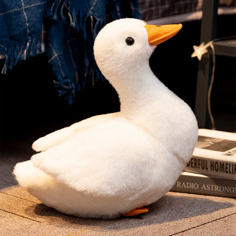 Cartoon lovely Simulation White Duck Plush Toy Goose Soft Baby Comfort pillow Doll